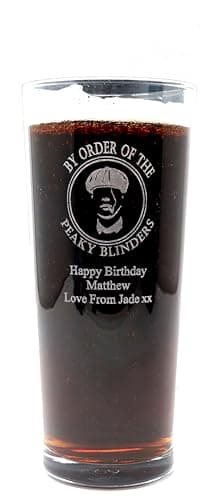 Image of Regalo Personalised Pint Glass - Peaky Blinders Design (No Gift Box)