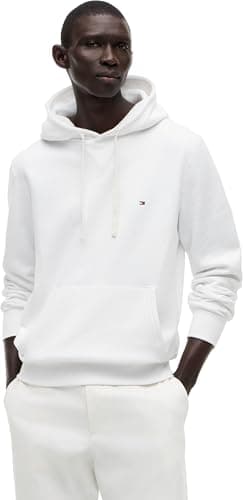 Image of Tommy Hilfiger Men’s Essential Regular Fit Fleece Hoodie, White (White), M