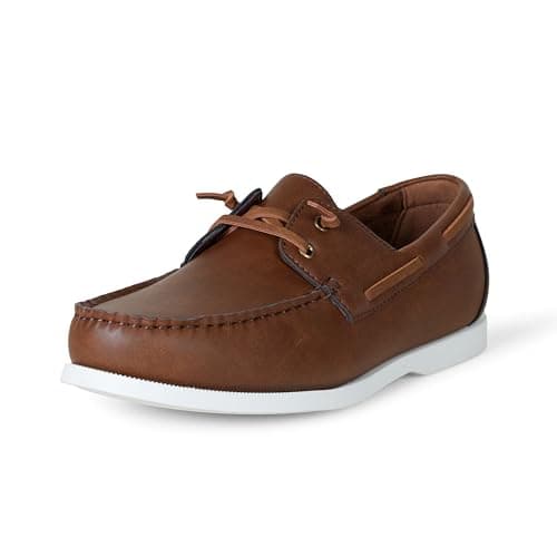 Image of Amazon Essentials Men's Slip-On Boat Deck Shoes with Ventilation, Brown, 9 UK