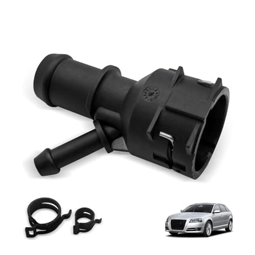 Image of 1K0122291C Aluminum Engine Coolant Hose Connector Outlet Thermostat Flange Pipe fit AUDI A3 TT Skoda OCTAVIA Compatible with VW GOLF 1K0122101BB 1K0122101BC (One PC)