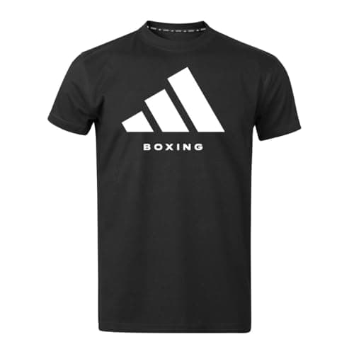Image of adidas Boxing T-Shirt Medium - Made of Pure Cotton, Breathable Shirt for Boxers, Suitable for Training and Workout