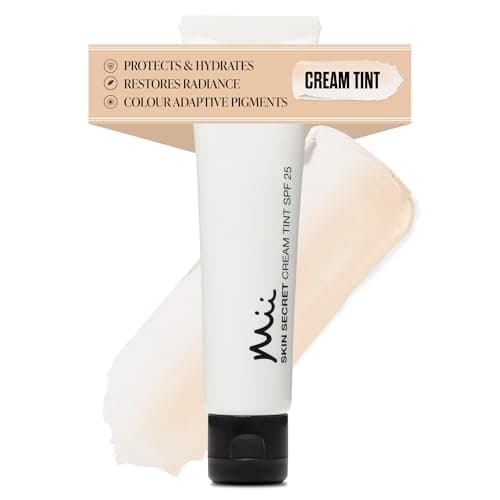 Image of Mii Cosmetics Skin Secret, Cream Tinted Moisturiser, SPF25, Ultra Lightweight Fluid Tint, with Micro Encapsulated Pigments for Natural Radiance, Seamlessly 02