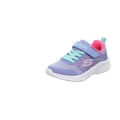 Image of Skechers Girl's Microspec Bold Delight Sneakers, Lavender Mesh/Pink, 1.5 UK Child