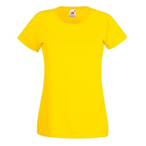 Image of Fruit of the Loom women's value weight t-shirt, lady-fit - Yellow - XX-Large