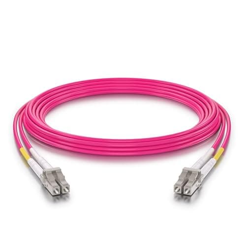 Image of 10Gtek Fiber Patch Cable - LC to LC OM4 10Gb/Gigabit Multi-Mode Jumper Duplex 50/125μm LSZH Fiber Optic Cord for SFP Transceiver, Magenta, 5-Meter(16.5-ft)