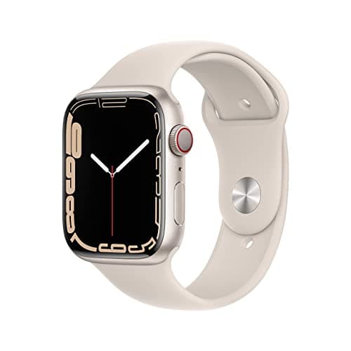 Image of Apple Watch Series 7 (GPS + Cellular, 45MM) Starlight Aluminium Case with Starlight Sport Band (Renewed)