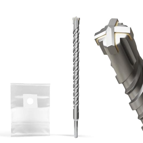 Image of XZH SDS Plus Masonry Drill Bits 18mm x 310mm, Professional Tungsten Carbide Cross Tip, Long SDS Hammer Drill Bits for Wall, Stone, Concrete, Brick
