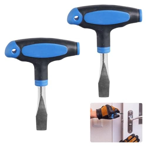 Image of 2 PCS 12mm T Handle Screwdriver,Blue Flat Head Screwdriver,Large 12mm Flat Head Screwdriver,Suituble for Electronics Repair, Photography Equipment, Precision Work(Blue)