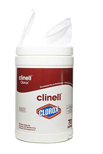 Image of Clinell Clorox Wipes Cleaning and Disinfectant Wipes - Tub of 70 Wipes - Kills 99.9% of Germs, Bacteria and Viruses