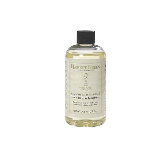 Image of Hassett Green London Boutique Classics Lime Basil & Mandarin - Fragrance Oil Reed Diffuser Refill - Larger Size 250ml Bottle