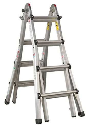 Image of Sealey AFPL3 Aluminium Telescopic Ladder 4-Way EN 131 Adjustable Height