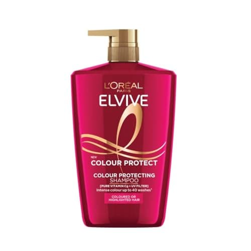 Image of L'Oréal Paris Elvive Colour Protect Shampoo, with Pure Vitamin Cg and UV filters, for Coloured & Highlighted Hair, Suitable for all hair textures, 1000ml
