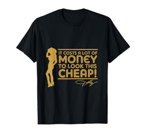 Image of Dolly Parton Women's Black Dollyism T-Shirt, Small, Classic Fit, Short Sleeve, Crew Neck, Pull On, Solid, All Seasons, 1 Count
