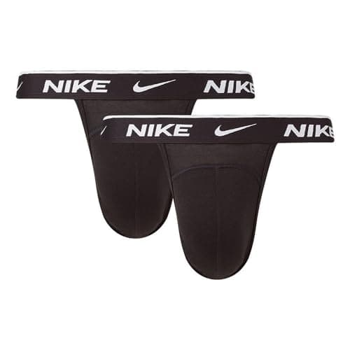 Image of Nike Underwear Men's Essential Jock Strap 3-Pack – Optimal support, Breathable, Sport Performance, Black/Black/Black, M