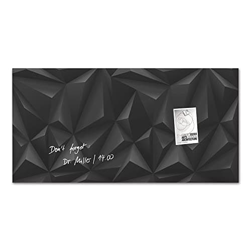 Image of SIGEL GL261 Premium Glass magnetic Board, glossy surface, 91 x 46 cm, easy mounting, Black - Artverum