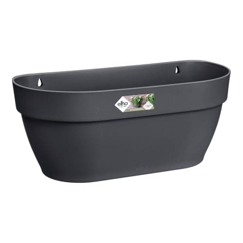 Image of elho Vibia Campana Wall Basket 35 - Planter for Balcony & Outdoor - Ø 35.0 x H 14.8 cm - Black/Anthracite