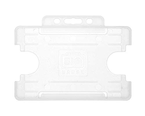 Image of BioBadge Clear ID Card Holders Open-Faced for ID Badges, Landscape - Pack of 100