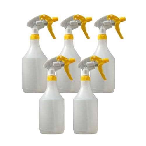 Image of Avern Large 750ml Spray Bottles Plastic (5 Pack) Yellow For Cleaning Solutions Gardening & Home Use Plant, Water, Durable Trigger Sprayer, Refillable Mist Spray Bottle Heavy Duty Large 750ML