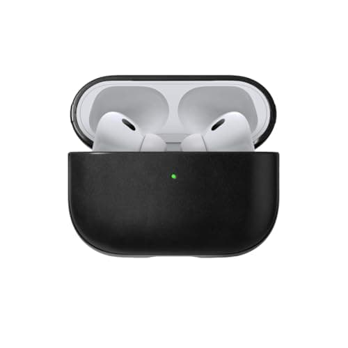 Image of NOMAD | Modern Leather Case for Airpods Pro 2 | Precise Speaker & Lanyard Cutouts | Apple & Mobile Tech Essential | Black Horween Leather