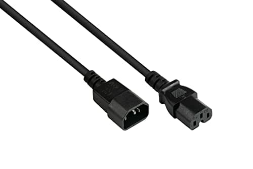Image of Good Connections P1450-S020 2m C14 (Straight) to C15 (Straight) IEC Hot Appliance Connection Cable 0.75mm² Black