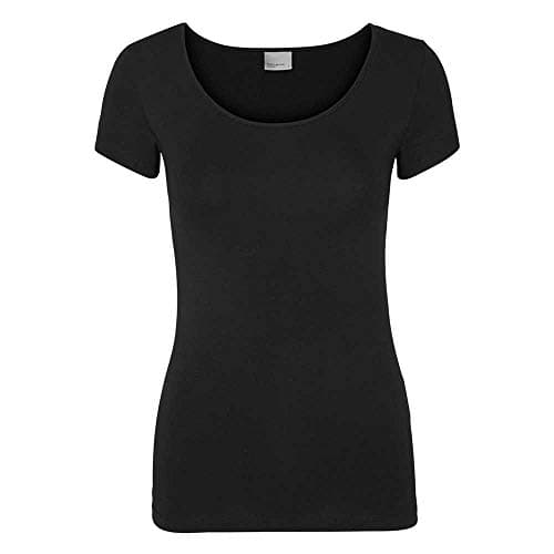 Image of Vero Moda Womens Vmmaxi My Soft U-neck Noos T-Shirt, Black, M UK