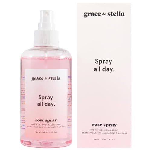 Image of Grace and Stella Award-Winning Rose Water Facial Spray (240ml) - Vegan Hydrosol Toner Mist for Face - All Day Use