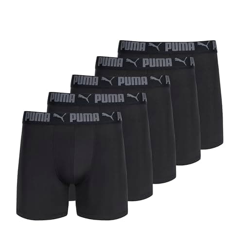 Image of PUMA Men's 5 Pack Performance Boxer Briefs, Black, M
