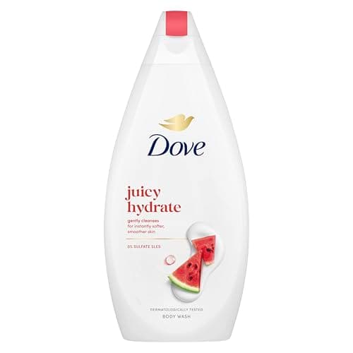 Image of Dove Juicy Hydrate Body Wash shower gel with a refreshing, fruity scent for instantly softer, smoother skin 6x 450 ml