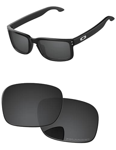 Image of PapaViva Replacement Lenses for Oakley Holbrook XL OO9417 59mm Sunglass Solid Black Polarized