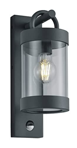 Image of Trio Leuchten Sambesi 204169124 Outdoor Wall Light Die-Cast Aluminium Anthracite Clear Acrylic 1x E27 IP44 230 V 28 W Motion Sensor