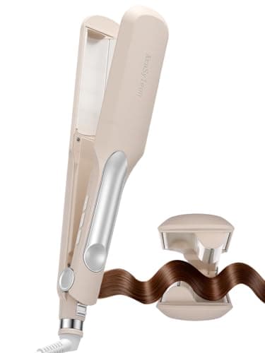 Image of Hair Crimper Waver | 22MM Waving Iron 2 Barrel S Wave | Ceramic Curling Iron for Short to Long Hair | 8 Precise Temp Settings (140-210°C) | Easy to Use Crimper Hair Tool, Blush Pink