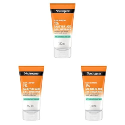 Image of NEUTROGENA® Clear & Defend 1% Salicylic Acid 2-IN-1 Wash-Mask 150ml (Pack of 3)