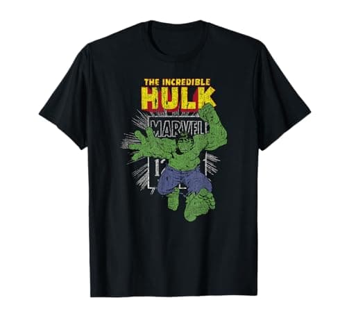 Image of Marvel The Incredible Hulk Retro Comic Book Stamp Logo T-Shirt