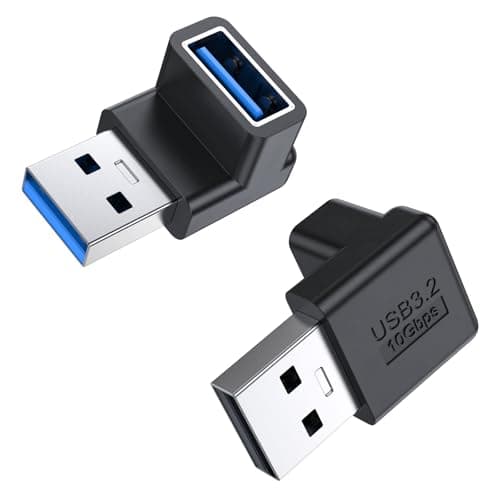 Image of MOGOOD USB3.2 90 Degree Adapter 2 Pack, USB A Male to Female Right Angle Converter, 10Gbps for MacBook, PC, et