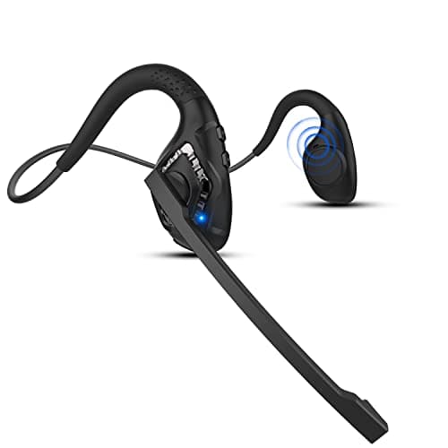Image of iDIGMALL Bluetooth 5.3 Headset with Microphone, Open Ear Headphones w/Noise Cancelling Mic for Phone PC Computer Laptop, Lightweight & Comfortable Wireless Headset for Office Driving Working Home,10H