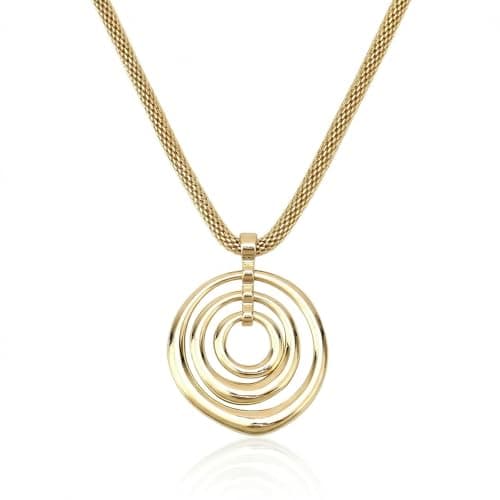 Image of JRTEAY Chunky Necklace for Women, Gold Vortex Pendant Necklace for Women, Elegant Swirl Chain Fashion Statement Jewelry, 1 Piece Gold Plated Necklaces Birthday Gift, Casual Party Accessory