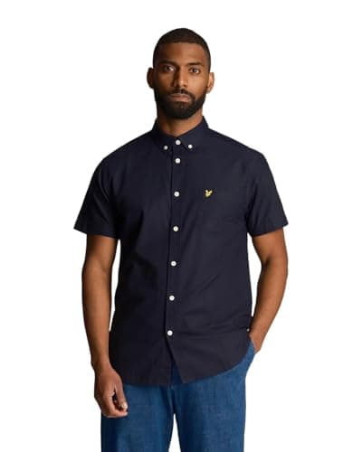 Image of Lyle & Scott Mens Oxford Shirt Short Sleeve (Dark Navy) M
