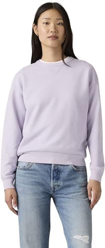 Image of Levi's Women's Sweatshirt Heritage Crew Neck in Cotton, Standard Fit, Purple (H225 Garment Dye Thi), M