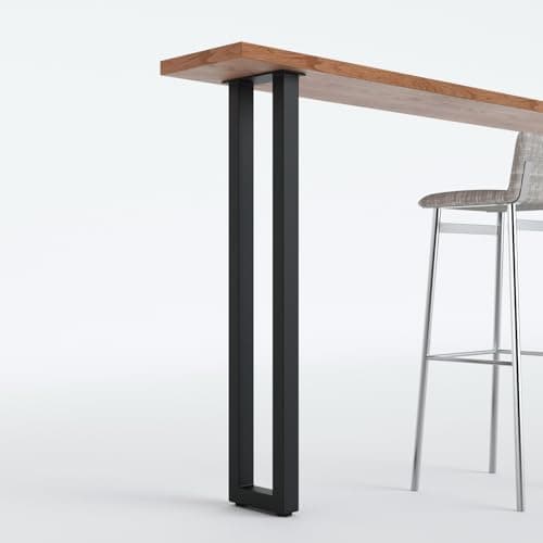 Image of Homtone 2PCS Heavy-Duty Breakfast Bar Legs, 105cm Industrial Metal Table Legs for High Tables, DIY Furniture Projects, Black (H105xW22cm-Square)