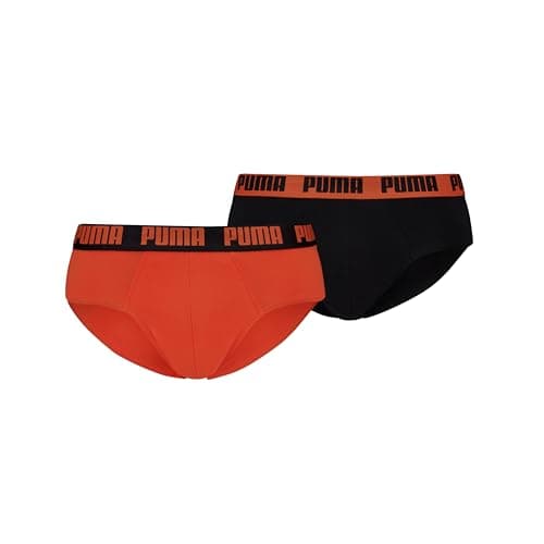 Image of PUMA Men Everyday Briefs (Pack of 2) Orange/Black, Large