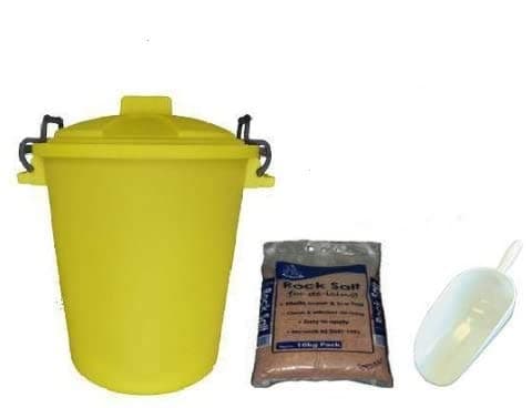 Image of Keto Plastics 50 Litre YELLOW DOMESTIC GRIT ROCK SALT BIN Dustbin De-Ice 50L Storage Container