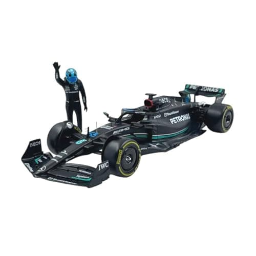 Image of Bburago Mercedes AMG Petronas W14 Lewis Hamilton #44 2023 - Realistic 1:24 Scale Model Car and Lewis Hamilton Figure, Officially Licensed by Mercedes, Recommended Age 14+