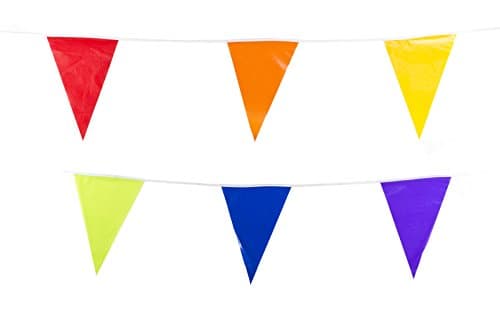 Image of 10M 6 Rainbow Colours BUNTING Multi Colours 20 flags 30 feet length [M1002]