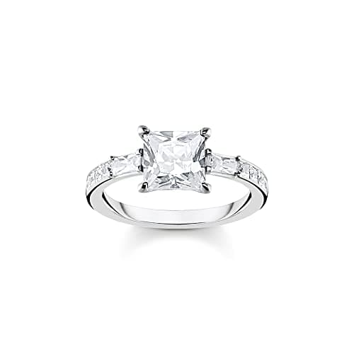 Image of Thomas Sabo Women Ring White Stones Silver 925 Sterling Silver TR2380-051-14