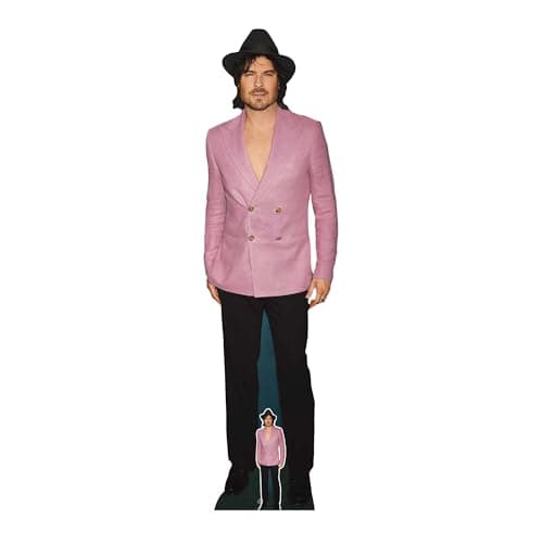 Image of Star Cutouts CS1228 Ian Somerhalder Pink Suit Height 184cm Lifesize Cardboard Cutout With Mini - Ideal for Celebrity Theme, Television & Movie Fans, Birthdays & VIP Events