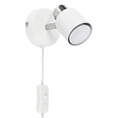Image of MiniSun | Modern White and Chrome Single Adjustable Wall Spotlight | Wall Spotlights, Home Décor & Improvement Essential