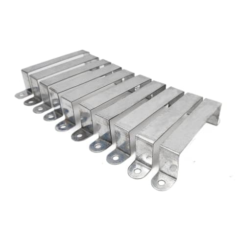 Image of 10 X Fence Post Security Brackets, Galvanised Steel Panel Brackets Suitable for Concrete or Wooden Posts, Fits 4” Posts Includes Fixing Screws, Anti Rattle / Banging