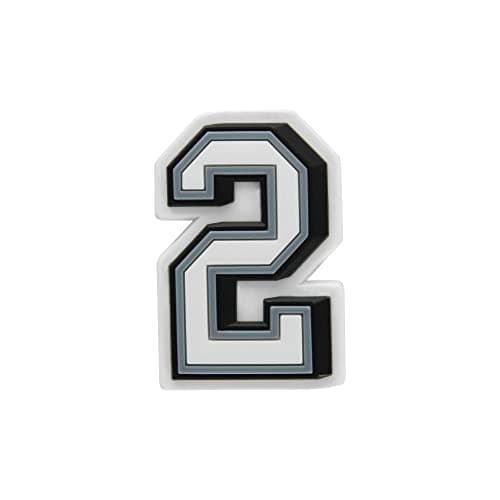 Image of Crocs Jibbitz B&W Number 2 Shoe Decoration Charms, Multicolour (-), One Size