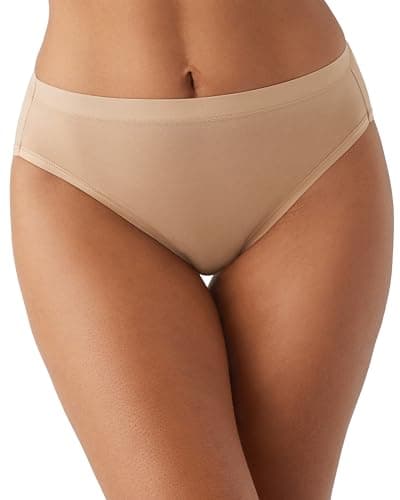 Image of Wacoal Women's Understated Cotton Hi-Cut Brief Panty, Praline, XL