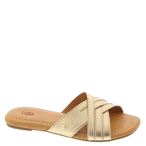 Image of UGG Sandal Kenleigh Slide Women's in GOLD METALLIC UK Size 3 EU Size 36